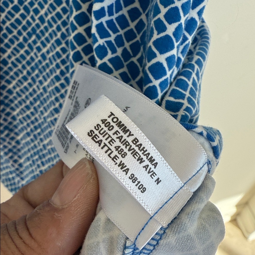 Tommy Bahama Blue Geometric Pattern Dress - Picture 8 of 8